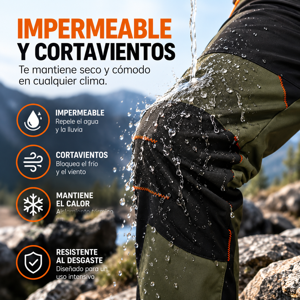 Pantalón Montaña Hombre Forro Polar Resistente al Agua | Hugo