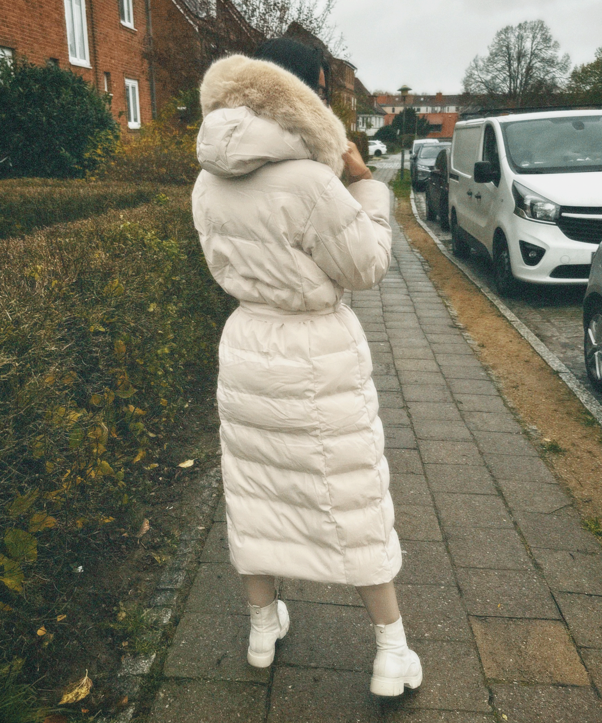Parka Larga con Capucha Pelo Sintético Mujer | May Beige