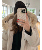 Parka Larga con Capucha Pelo Sintético Mujer | May Beige