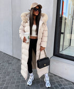 Parka Larga con Capucha Pelo Sintético Mujer | May Beige