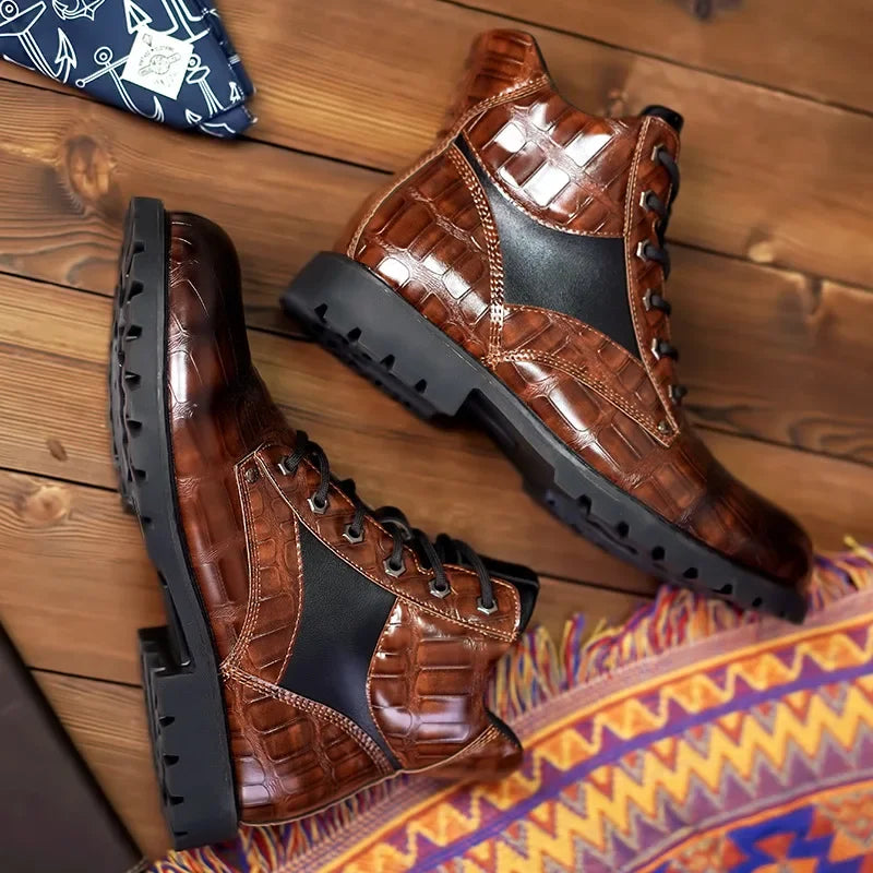 Botas Efecto Piel de Cocodrilo para Hombre | Dante