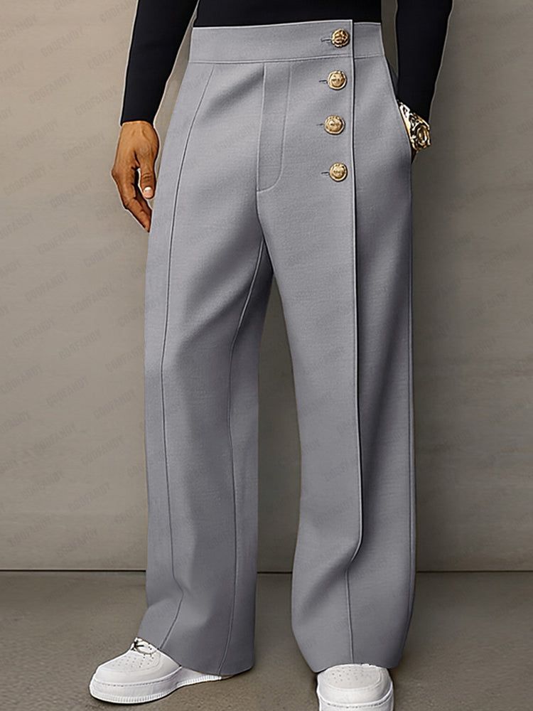Pantalón de Traje con Cintura Elástica y Botones para Hombre | Gabriel