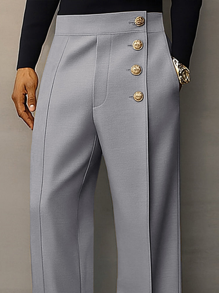 Pantalón de Traje con Cintura Elástica y Botones para Hombre | Gabriel