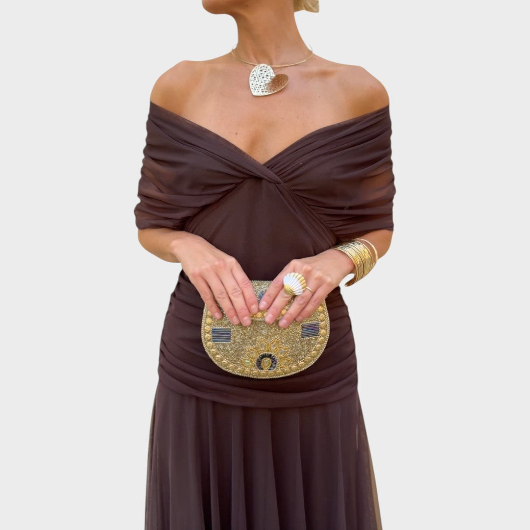 Vestido Midi Largo Con Escote En V