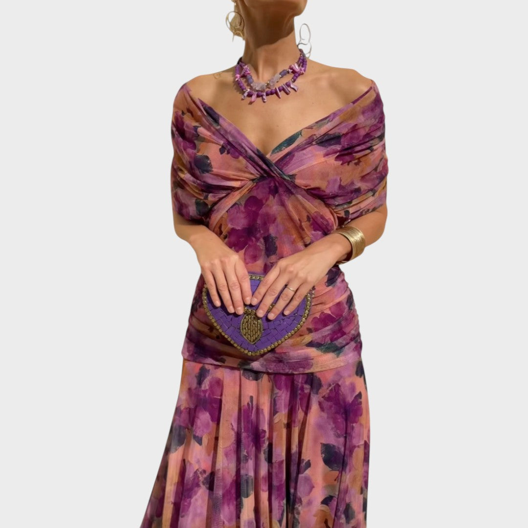 Vestido Midi Largo Con Escote En V