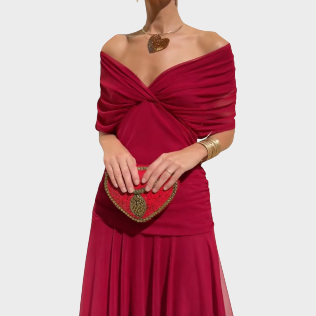 Vestido Midi Largo Con Escote En V