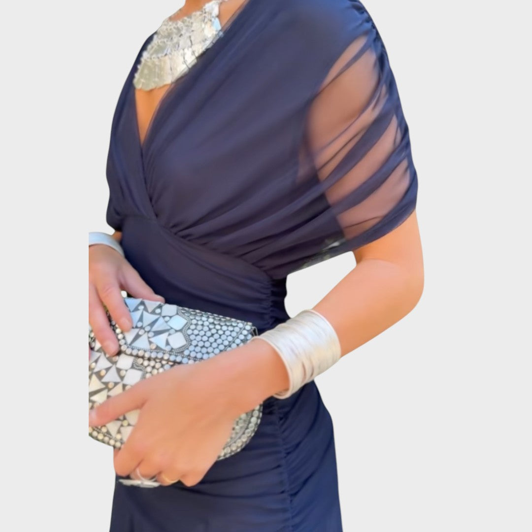 Vestido Midi Largo Con Escote En V