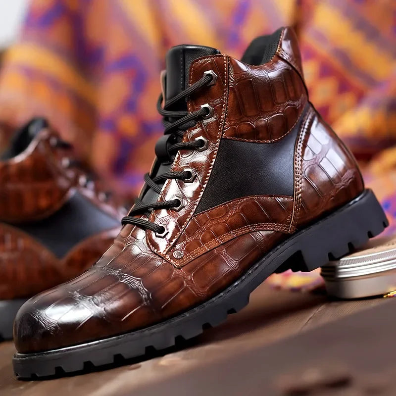 Botas Efecto Piel de Cocodrilo para Hombre | Dante