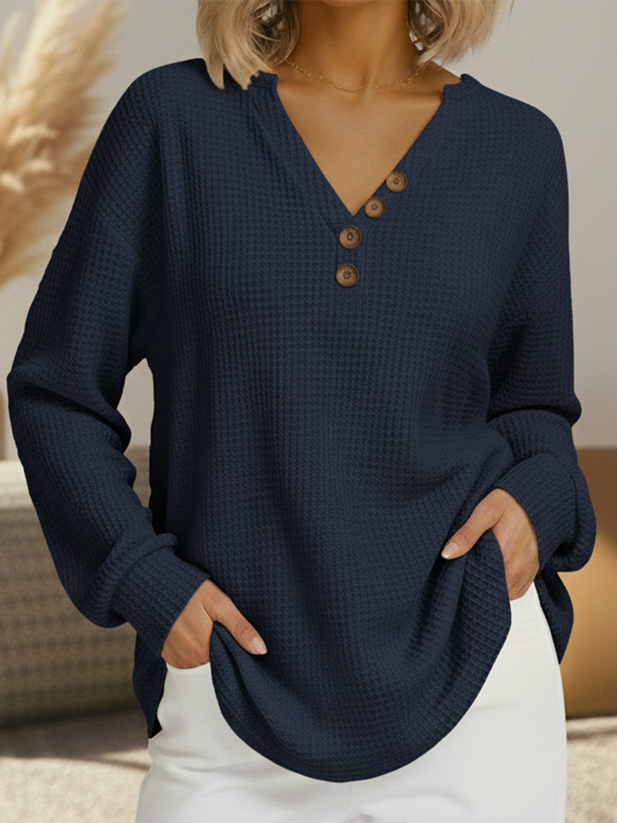 Jersey de Punto Mujer Cuello Pico Liso | Victoria