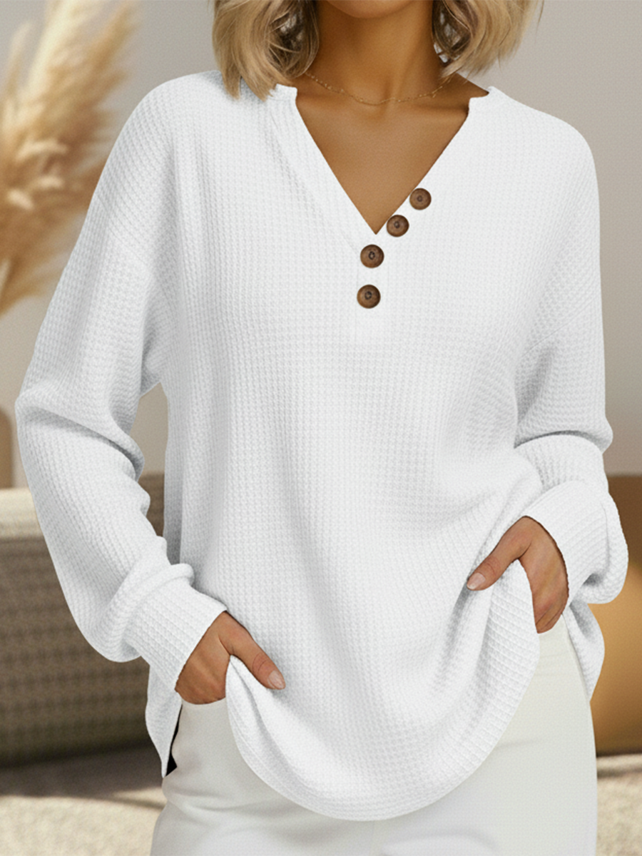 Jersey de Punto Mujer Cuello Pico Liso | Victoria