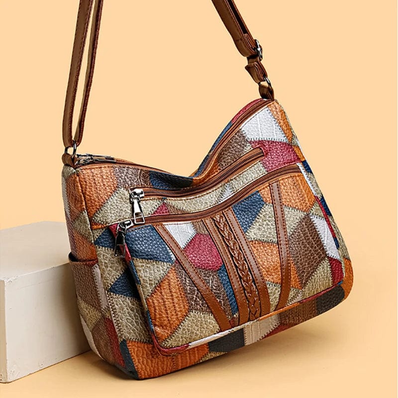 Bolso de piel con mosaico | Solara