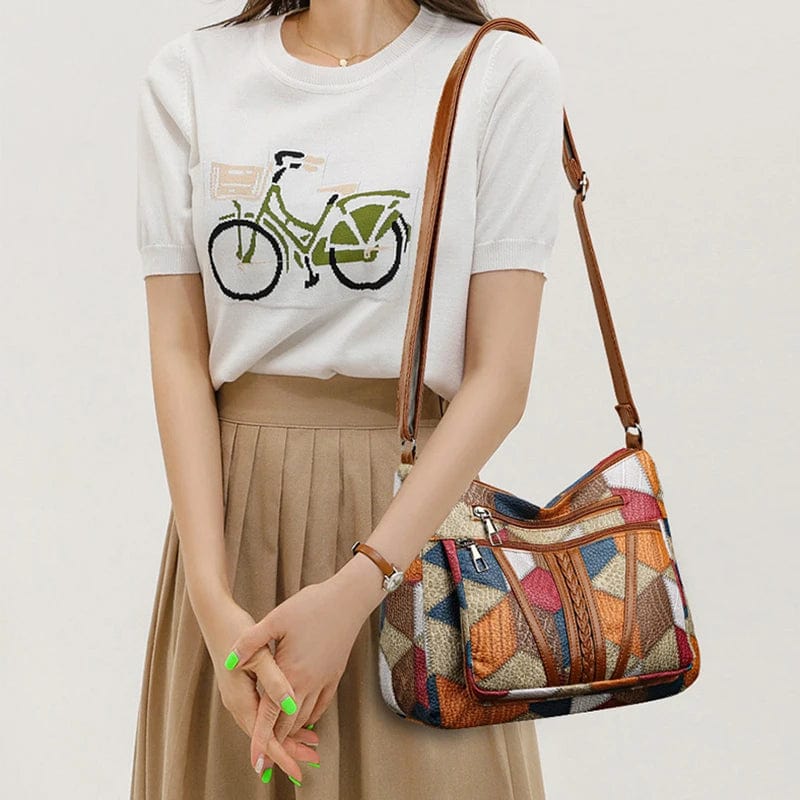 Bolso de piel con mosaico | Solara