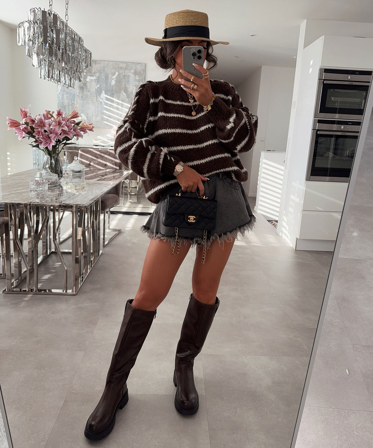 Botas Altas con Tacón Forradas Mujer | Chira Marrón