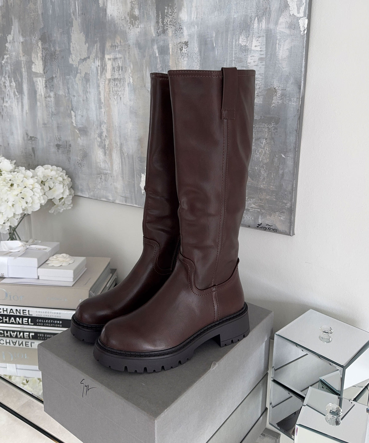 Botas Altas con Tacón Forradas Mujer | Chira Marrón
