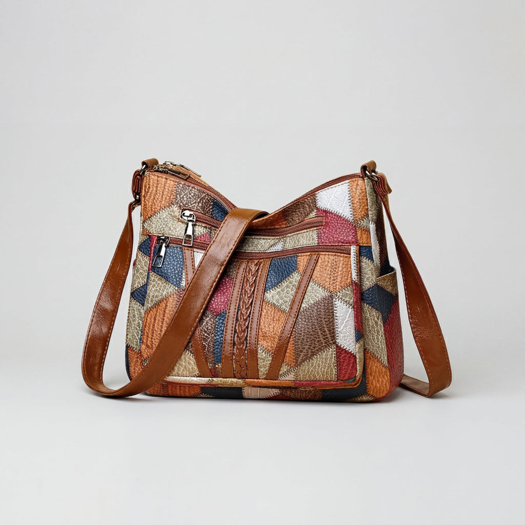 Bolso de piel con mosaico | Solara