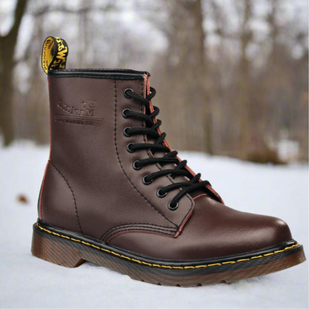 Botas con Cordones Unisex de Piel Sintética y Suela de Goma