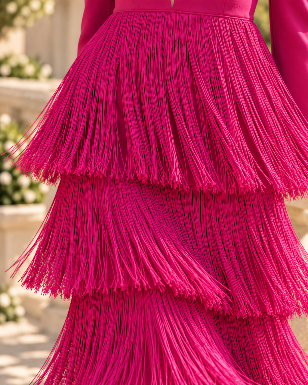 Vestido Elegante de Flecos con Manga Larga para Mujer Otoño | Elena