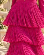 Vestido Elegante de Flecos con Manga Larga para Mujer Otoño | Elena