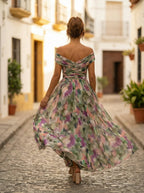 Vestido de Invitada de Boda Largo Elegante con Drapeado | Amparo