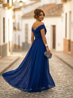 Vestido de Invitada de Boda Largo Elegante con Drapeado | Amparo