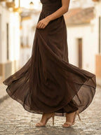 Vestido de Invitada de Boda Largo Elegante con Drapeado | Amparo