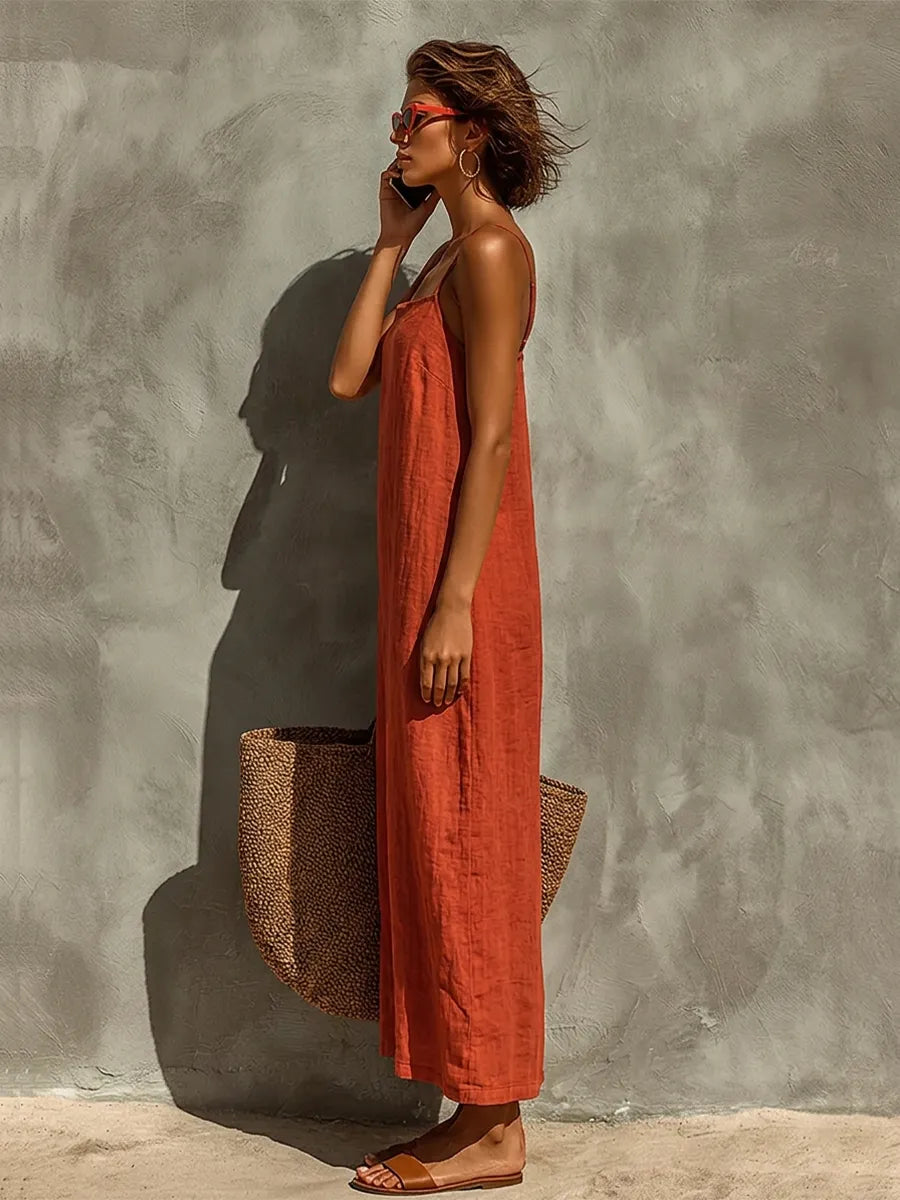 Vestido de Verano Largo Boho Casual con Tirantes | Belen