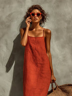 Vestido de Verano Largo Boho Casual con Tirantes | Belen