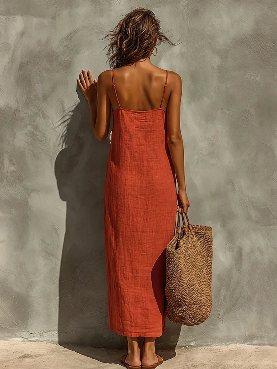 Vestido de Verano Largo Boho Casual con Tirantes | Belen