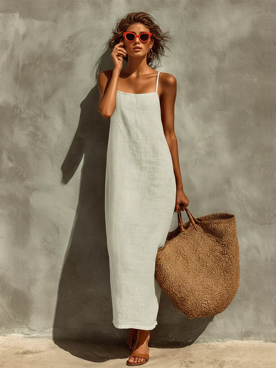 Vestido de Verano Largo Boho Casual con Tirantes | Belen