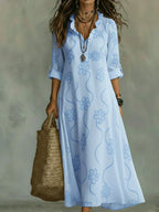 Vestido de Verano Largo Boho con Flores y Volantes | Mari