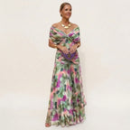 Vestido de Invitada de Boda Largo Elegante con Hombros Descubiertos | Leila