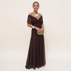Vestido de Invitada de Boda Largo Elegante con Hombros Descubiertos | Leila
