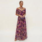 Vestido de Invitada de Boda Largo Elegante con Hombros Descubiertos | Leila
