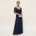 Vestido de Invitada de Boda Largo Elegante con Hombros Descubiertos | Leila