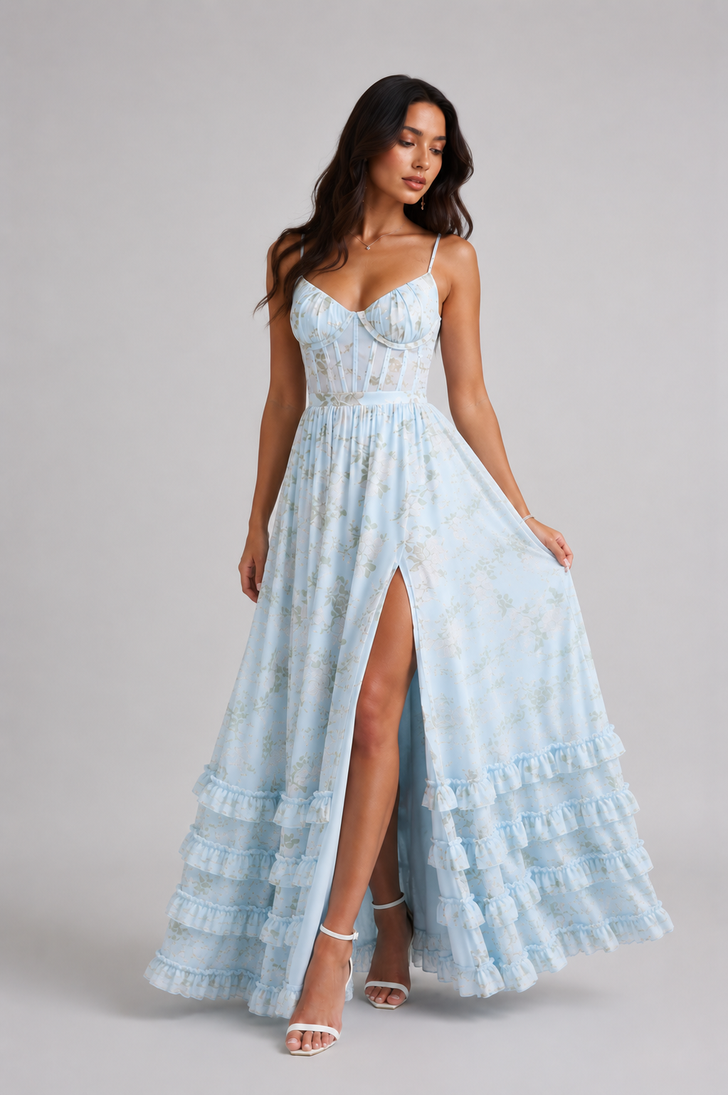 Vestido Largo Maxi Tirantes Abertura | Violeta