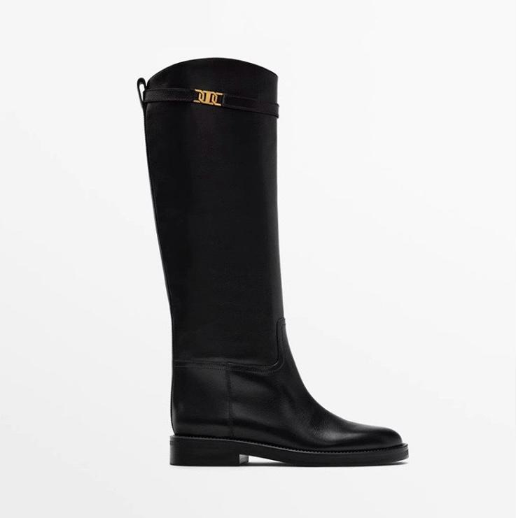 Botas Altas Elegantes para Mujer con Detalle Dorado | Alma
