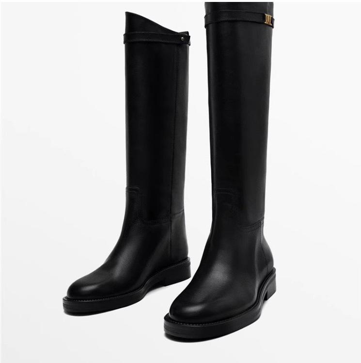 Botas Altas Elegantes para Mujer con Detalle Dorado | Alma