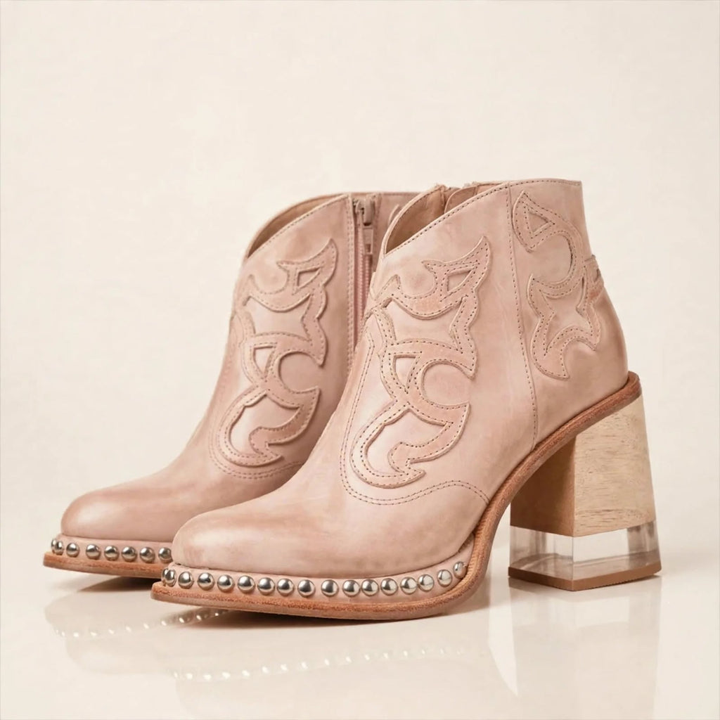 Botas Western Mujer con Tacón Transparente y Bordado | Sawyer