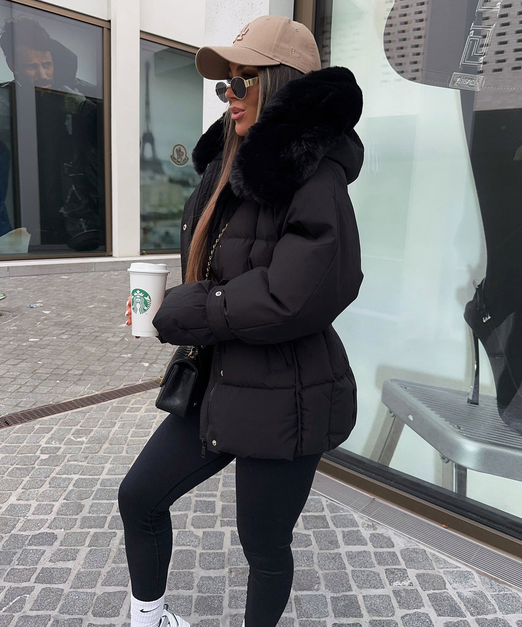Chaqueta de Invierno con Capucha Pelo Sintético Mujer | Nia