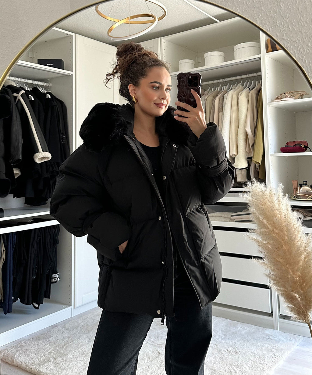 Chaqueta de Invierno con Capucha Pelo Sintético Mujer | Nia