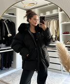 Chaqueta de Invierno con Capucha Pelo Sintético Mujer | Nia