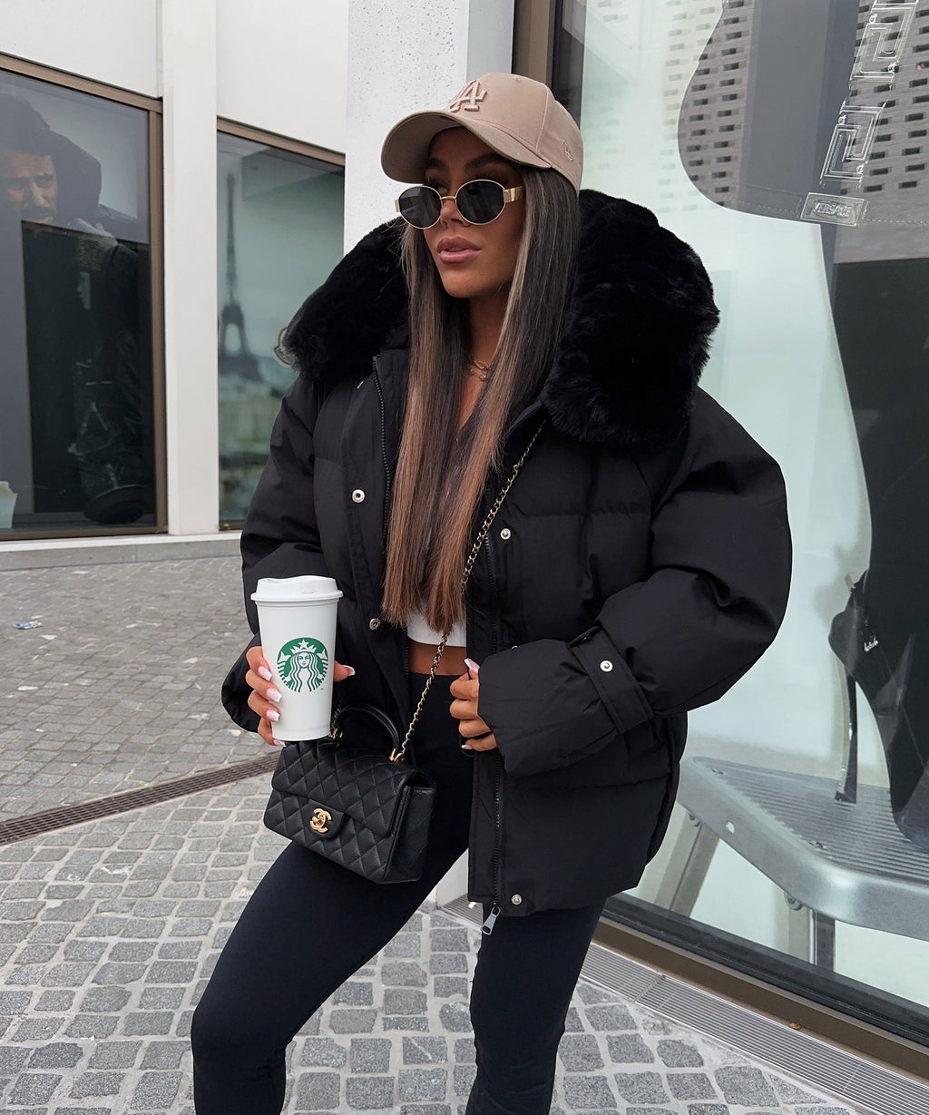 Chaqueta de Invierno con Capucha Pelo Sintético Mujer | Nia