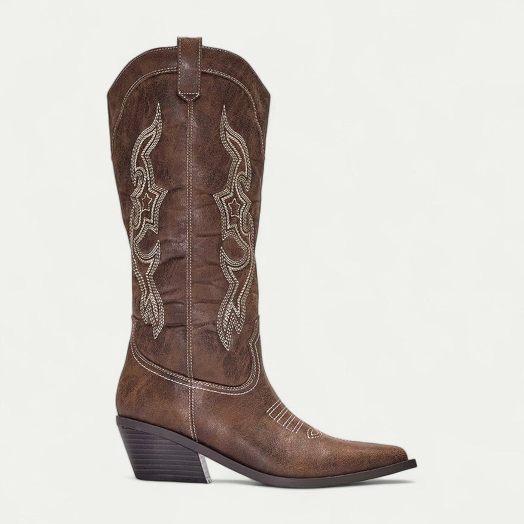 Botas Camperas de Acabado Envejecido Western para Mujer