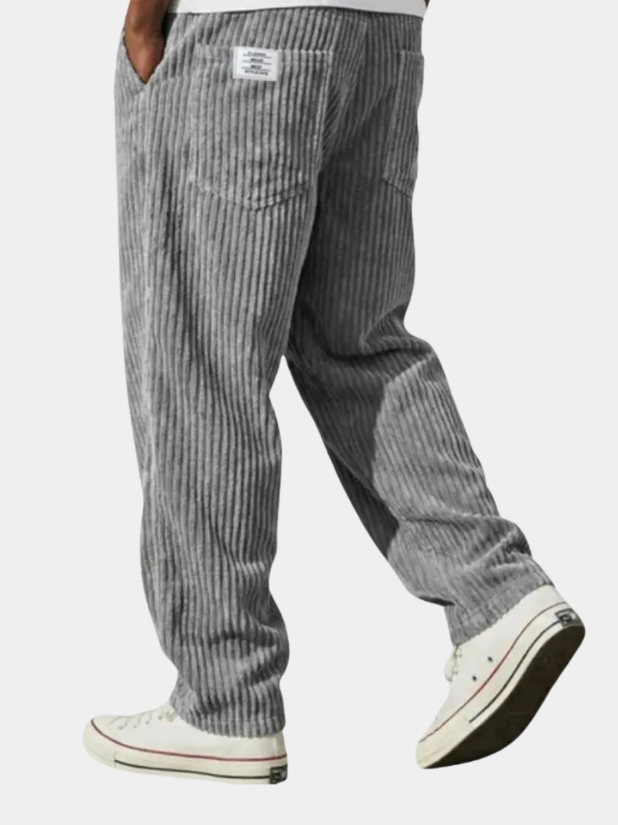 Pantalones de pana para hombre con cintura elástica