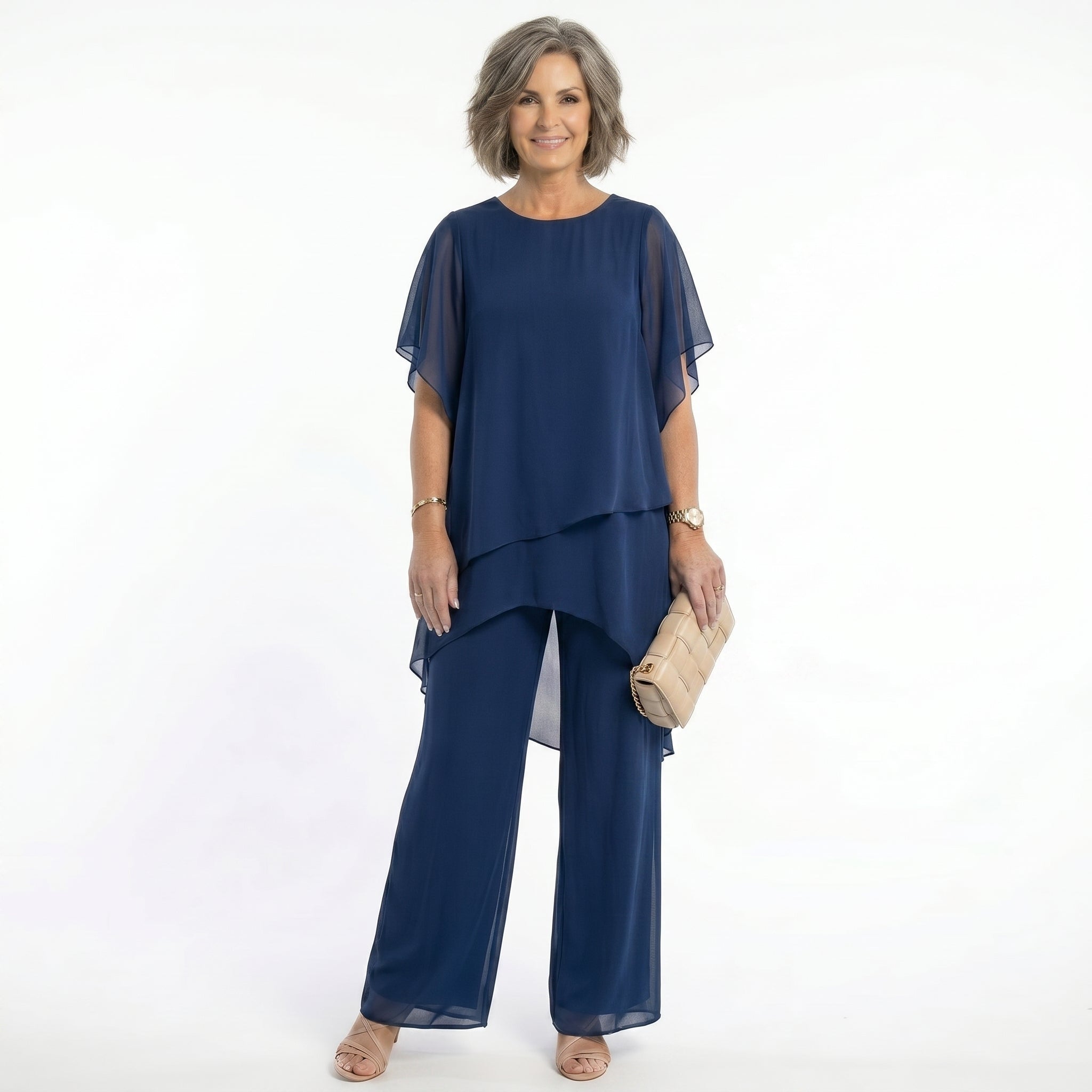 Conjunto Elegante de Ceremonia Mujer Túnica Asimétrica | Ainhoa