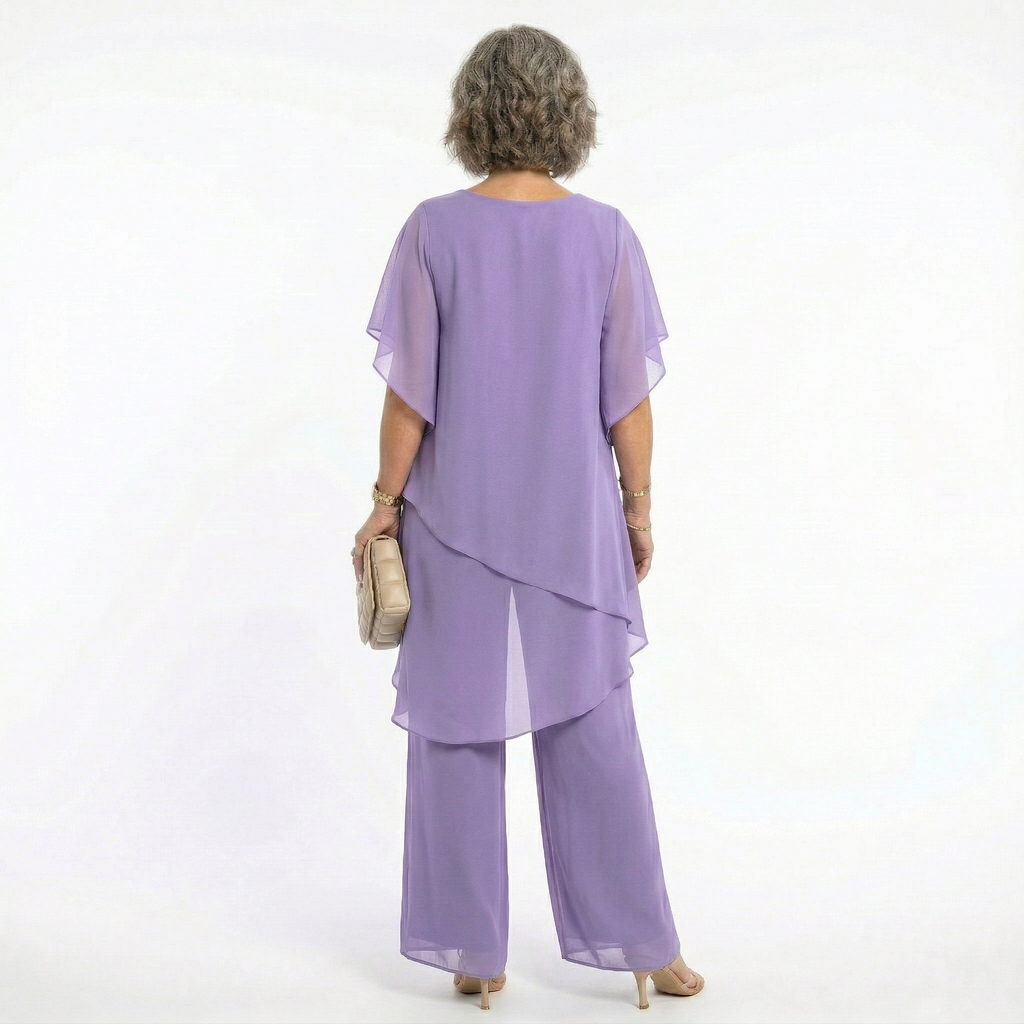 Conjunto Elegante de Ceremonia Mujer Túnica Asimétrica | Ainhoa