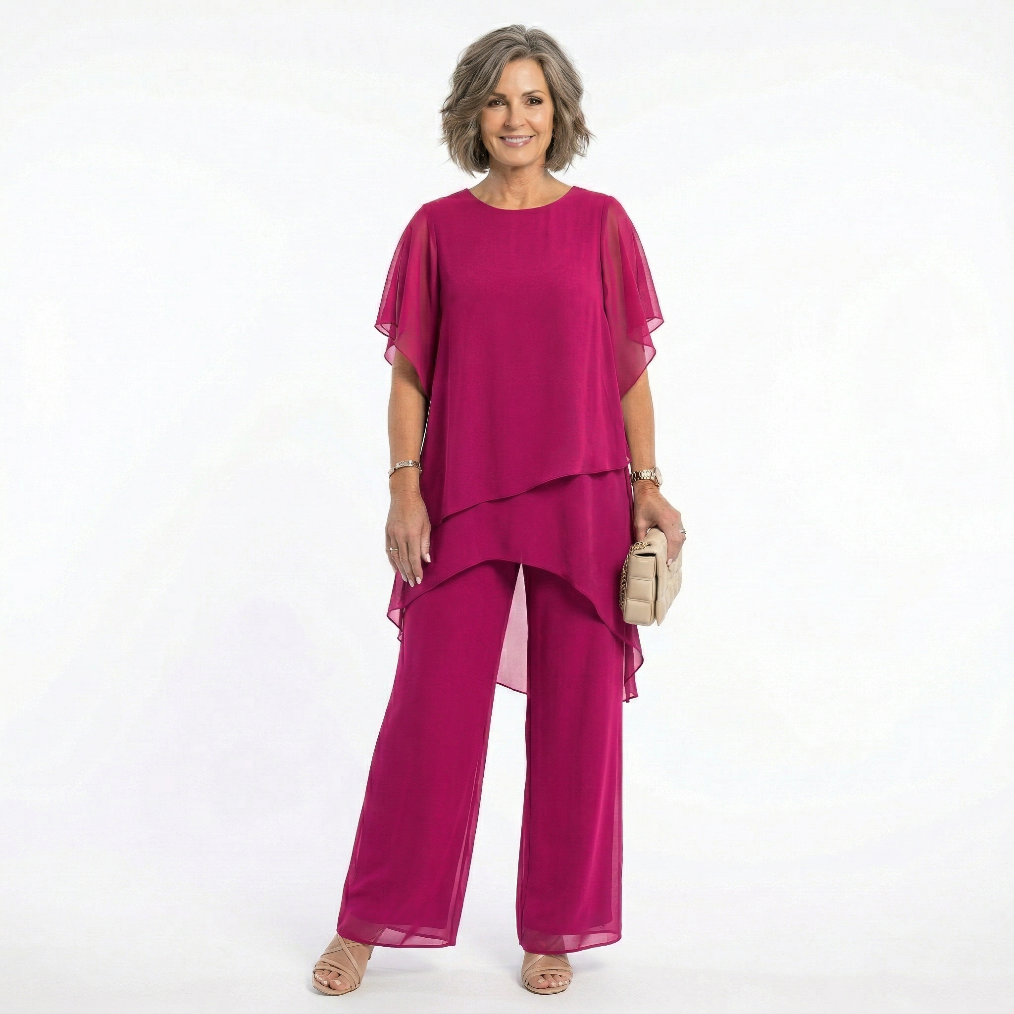 Conjunto Elegante de Ceremonia Mujer Túnica Asimétrica | Ainhoa