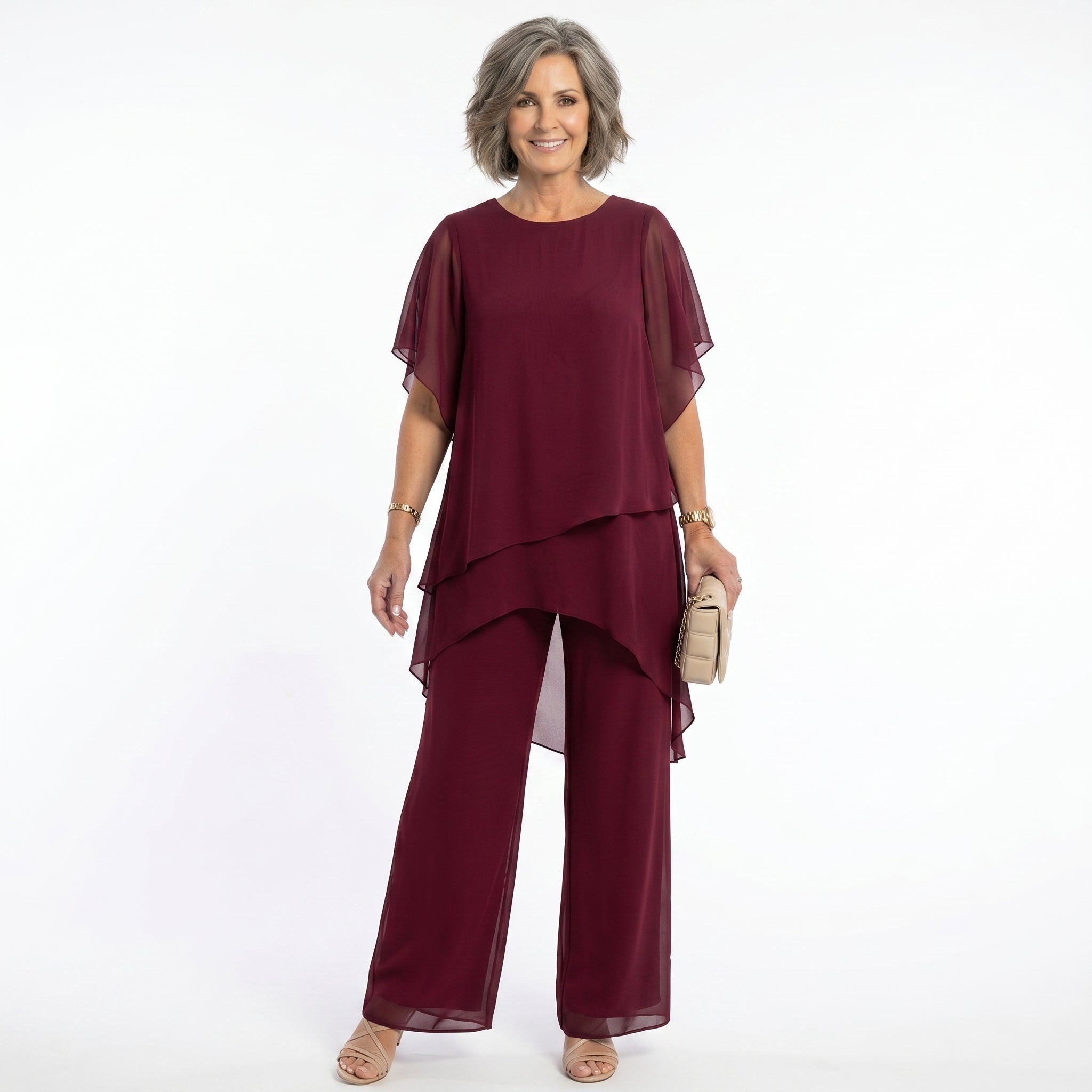 Conjunto Elegante de Ceremonia Mujer Túnica Asimétrica | Ainhoa