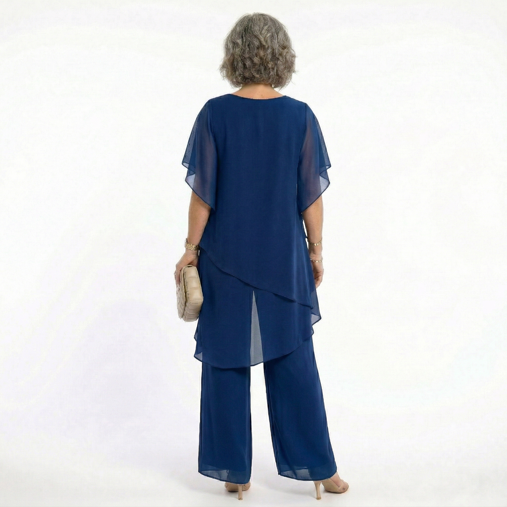 Conjunto Elegante de Ceremonia Mujer Túnica Asimétrica | Ainhoa