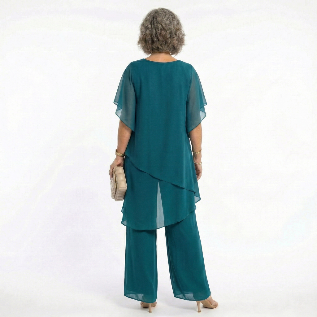 Conjunto Elegante de Ceremonia Mujer Túnica Asimétrica | Ainhoa